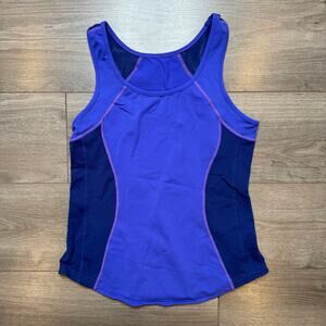 Lululemon Blue Colorblock Athleisure Gym Workout Tank Top Women's 8